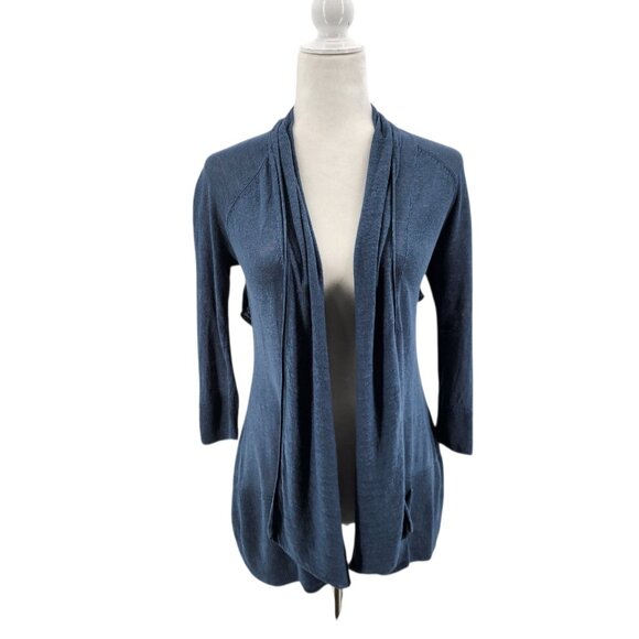 Anthropologie Angel of the North Womens Small Cardigan Linen Blue Lightweight - Picture 8 of 8